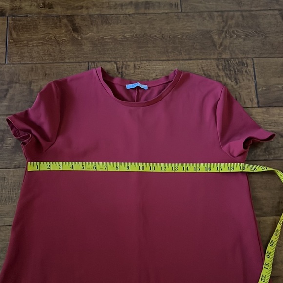 Zara Womens Red Short Sleeve Loose Fit Knee Length Tiered Dress Size M - Picture 6 of 7